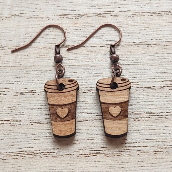 Hand Crafted Jewelry - Handmade Coffee Earrings